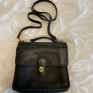 Coach black leather handbag